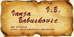Vanja Babušković vizit kartica